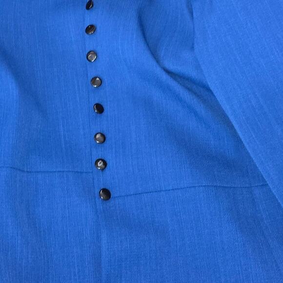 Cobalt Blue Vintage Rafael Button Down Blazer Dress Jacket Size 12 NWT - Picture 2 of 5